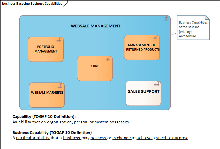 BaseLine Capabilities of the WebSale Company